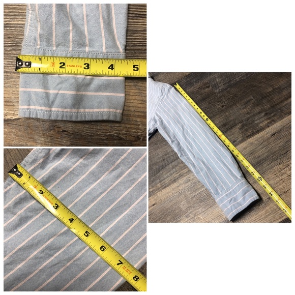 J. CREW Blue/white striped button down men’s shirt - Picture 3 of 7